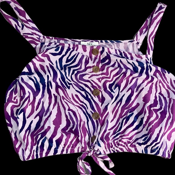 Bar III zebra print cami with drawstring at waist - Picture 3 of 3